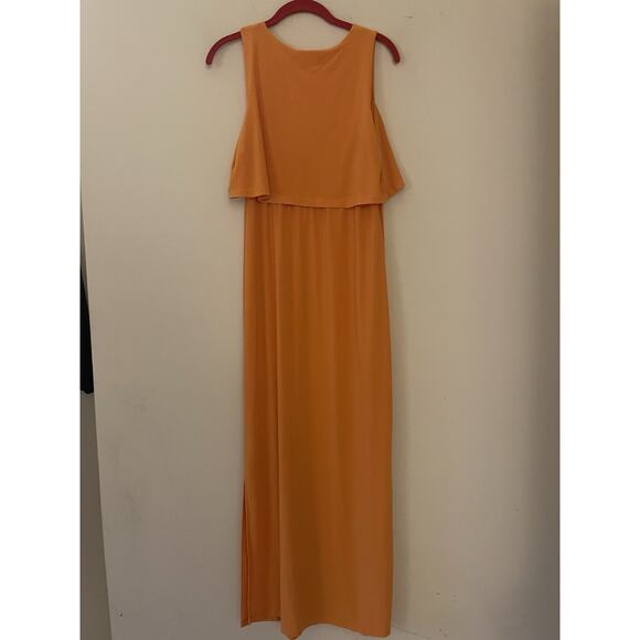 Alex Marie Maternity Tangerine Orange Dress Beachy Resort Wear Maxi Dress S - Picture 3 of 7
